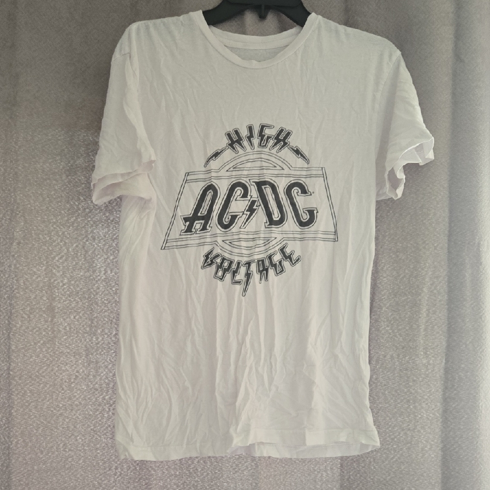 AC/DC White Short Sleeve Band Tee